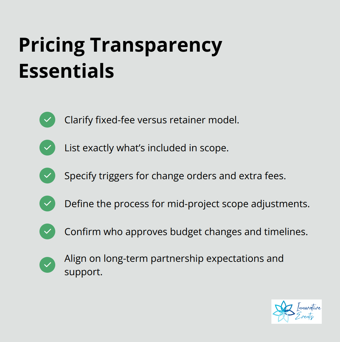 Checklist of pricing and scope clarity items to align before kickoff - best brand strategy firms